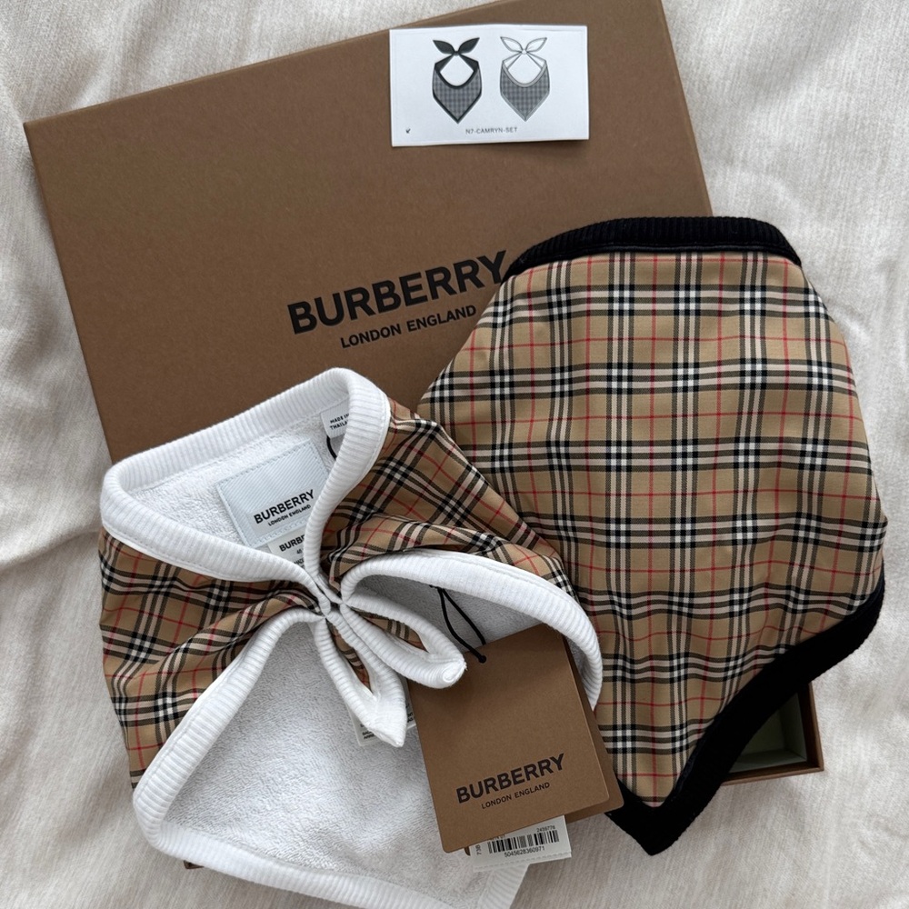 Burberry Baby Bibs - Beige and Black